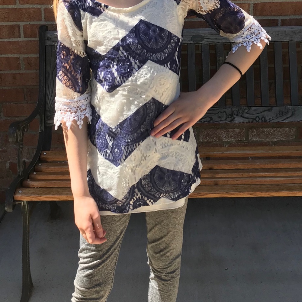 Girls Chevron lace dress